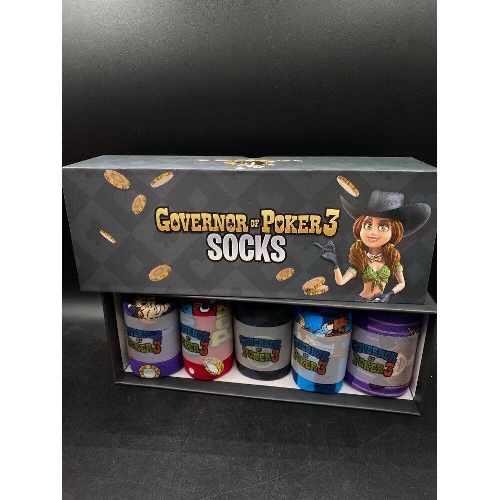 Governor of Poker 3 promotional socks giveaway gaming gambling online NEW